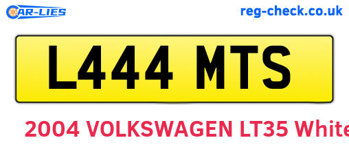 L444MTS are the vehicle registration plates.