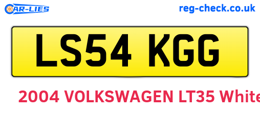 LS54KGG are the vehicle registration plates.