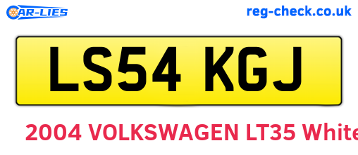 LS54KGJ are the vehicle registration plates.