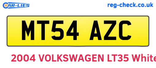MT54AZC are the vehicle registration plates.