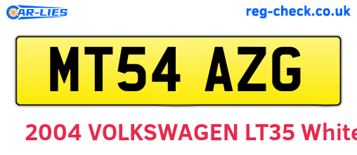 MT54AZG are the vehicle registration plates.
