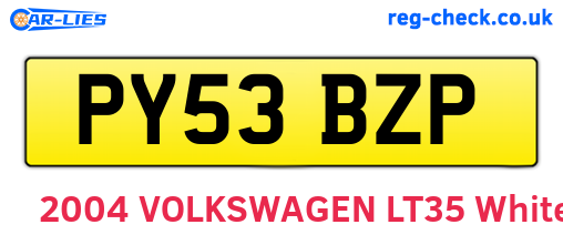 PY53BZP are the vehicle registration plates.