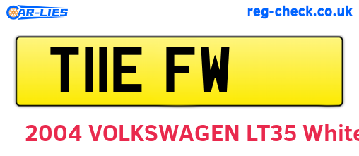 T11EFW are the vehicle registration plates.