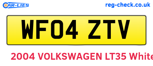 WF04ZTV are the vehicle registration plates.