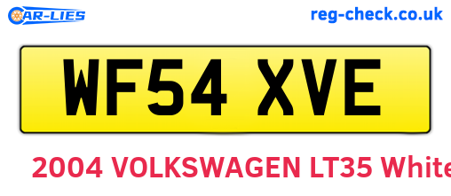 WF54XVE are the vehicle registration plates.
