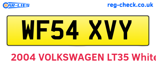 WF54XVY are the vehicle registration plates.