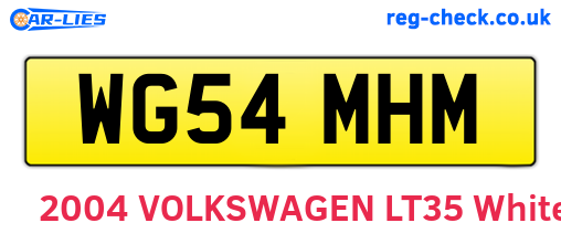 WG54MHM are the vehicle registration plates.