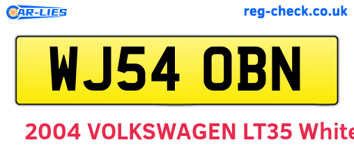 WJ54OBN are the vehicle registration plates.