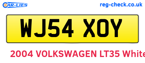 WJ54XOY are the vehicle registration plates.