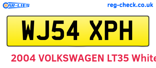 WJ54XPH are the vehicle registration plates.