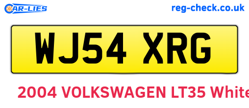 WJ54XRG are the vehicle registration plates.