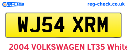 WJ54XRM are the vehicle registration plates.
