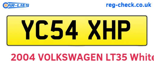 YC54XHP are the vehicle registration plates.