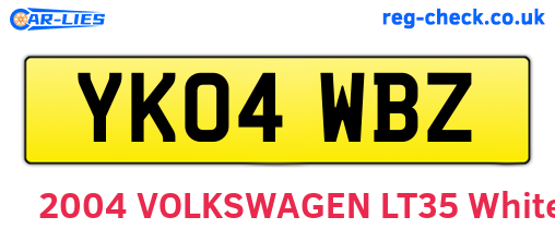 YK04WBZ are the vehicle registration plates.