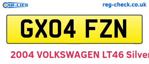 GX04FZN are the vehicle registration plates.