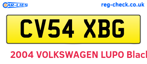 CV54XBG are the vehicle registration plates.