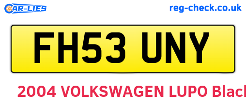 FH53UNY are the vehicle registration plates.