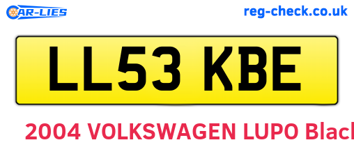 LL53KBE are the vehicle registration plates.