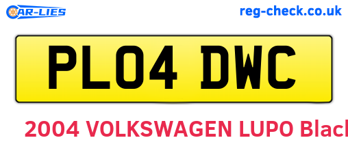 PL04DWC are the vehicle registration plates.