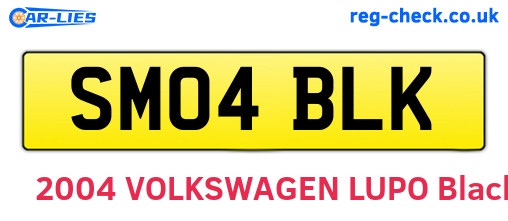SM04BLK are the vehicle registration plates.