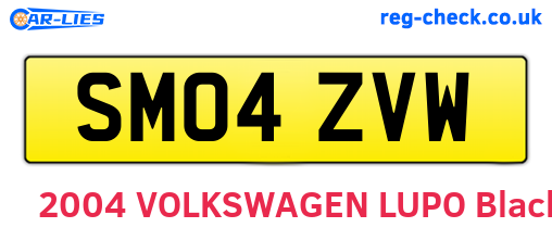 SM04ZVW are the vehicle registration plates.