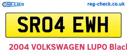 SR04EWH are the vehicle registration plates.