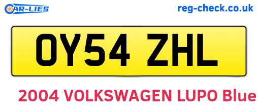 OY54ZHL are the vehicle registration plates.