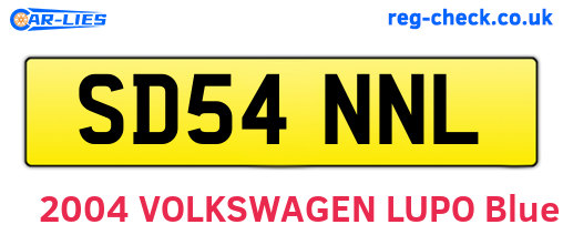 SD54NNL are the vehicle registration plates.