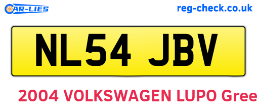 NL54JBV are the vehicle registration plates.