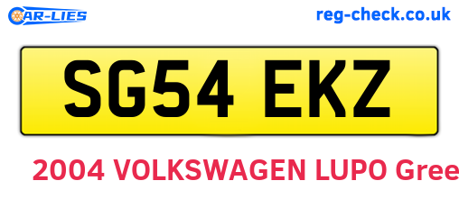 SG54EKZ are the vehicle registration plates.