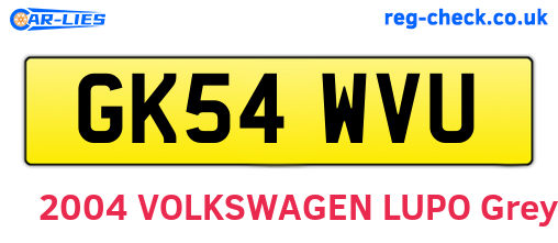GK54WVU are the vehicle registration plates.