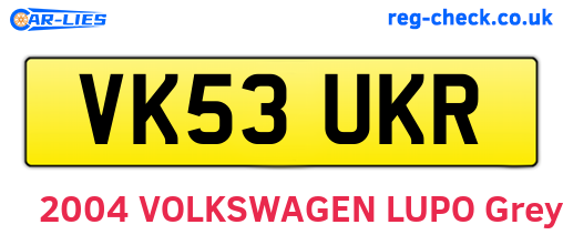 VK53UKR are the vehicle registration plates.