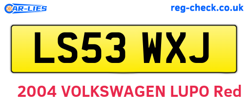 LS53WXJ are the vehicle registration plates.