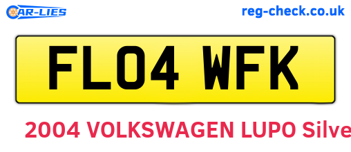 FL04WFK are the vehicle registration plates.