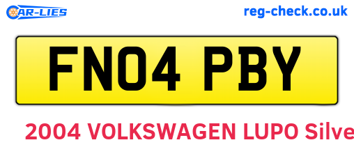 FN04PBY are the vehicle registration plates.