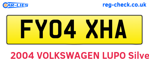 FY04XHA are the vehicle registration plates.