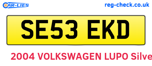 SE53EKD are the vehicle registration plates.