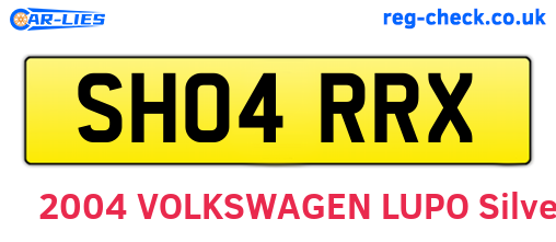 SH04RRX are the vehicle registration plates.