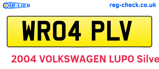 WR04PLV are the vehicle registration plates.