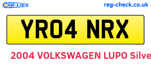 YR04NRX are the vehicle registration plates.