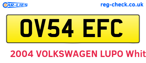 OV54EFC are the vehicle registration plates.