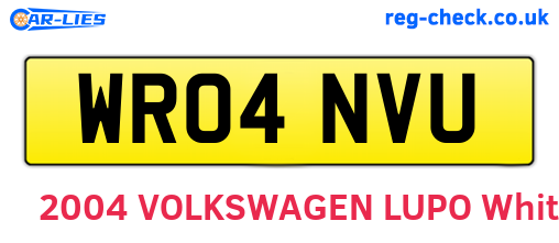 WR04NVU are the vehicle registration plates.