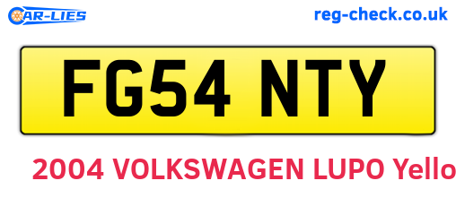 FG54NTY are the vehicle registration plates.