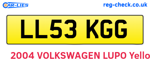 LL53KGG are the vehicle registration plates.