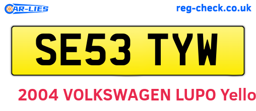 SE53TYW are the vehicle registration plates.