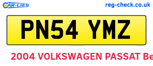 PN54YMZ are the vehicle registration plates.