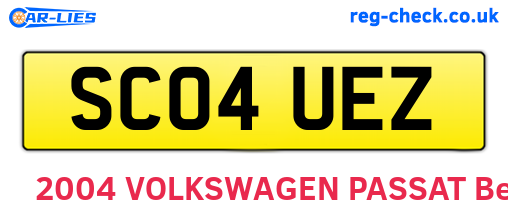 SC04UEZ are the vehicle registration plates.