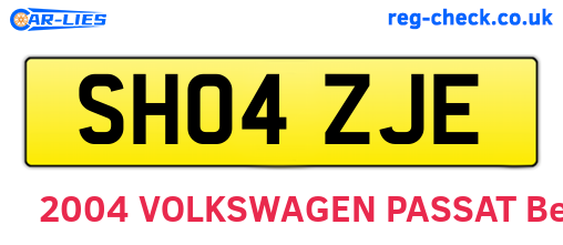 SH04ZJE are the vehicle registration plates.