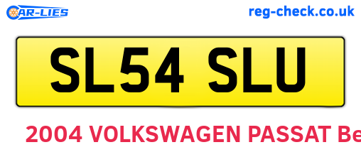 SL54SLU are the vehicle registration plates.