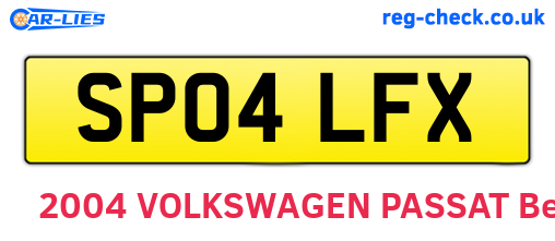 SP04LFX are the vehicle registration plates.